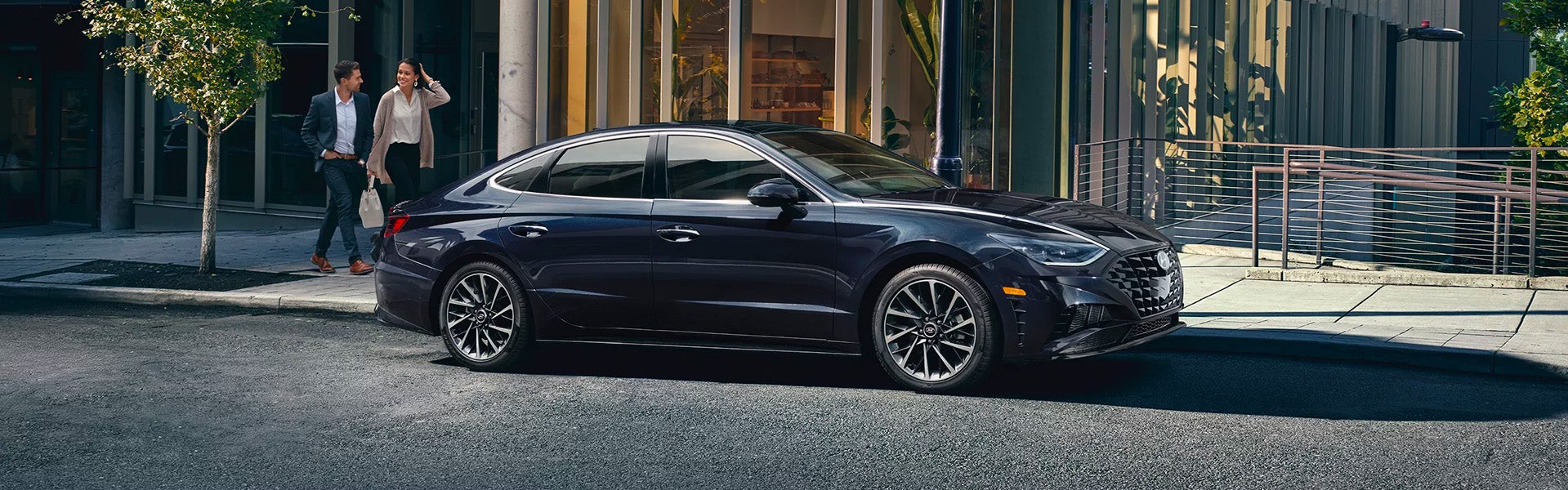 Navy Blue 2024 Hyundai Sonata standing outside home