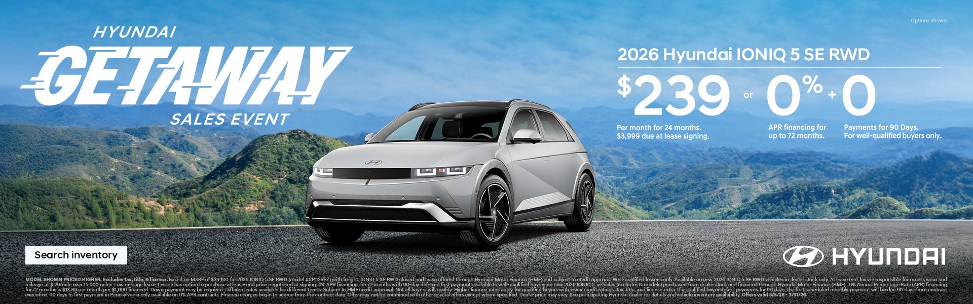 2026 Hyundai IONIQ 5 SE APR or Lease Offer