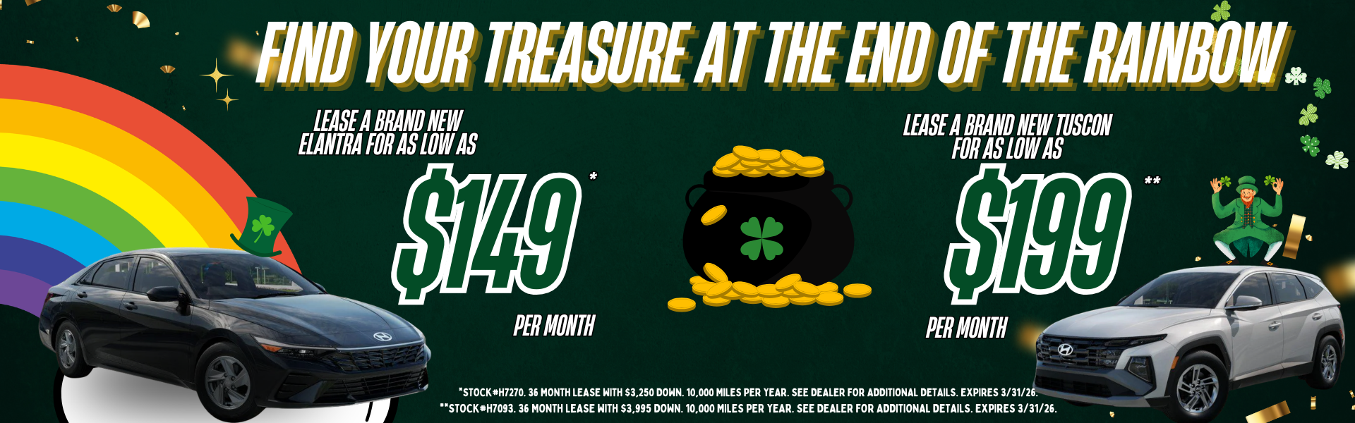 Find Your Treasure, New Hyundai Elantra and Tuscon Lease