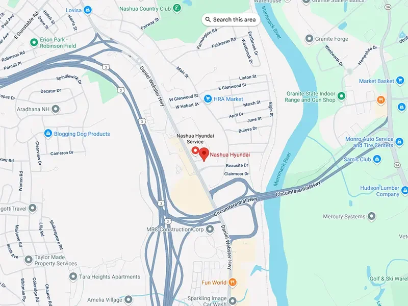 Nashua Hyundai in Nashua NH map